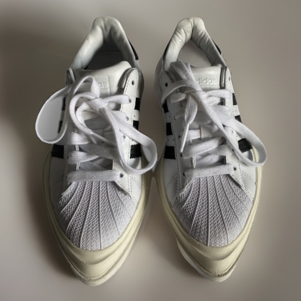 ADIDAS x Beyonce Ivy Park Superstar Platform Cloud White & Black Sneakers Sz 5.5 - Picture 2 of 9